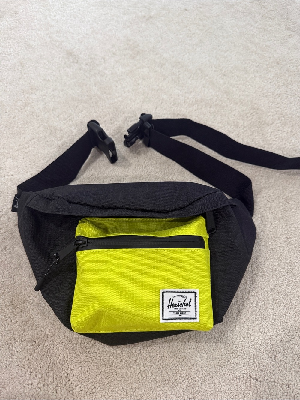 Herschel Fanny Pack Black with Lime
